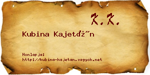 Kubina Kajetán névjegykártya